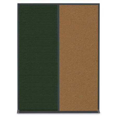 United Visual Products Single Door Radius Corkboard, 24"X36", G UV8001-GOLD-BLACK